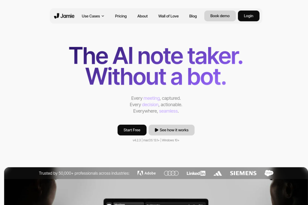 Screenshot of Jamie – AI Tool