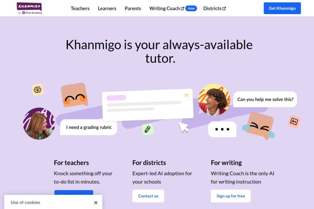 Screenshot of Khanmigo – AI Tool