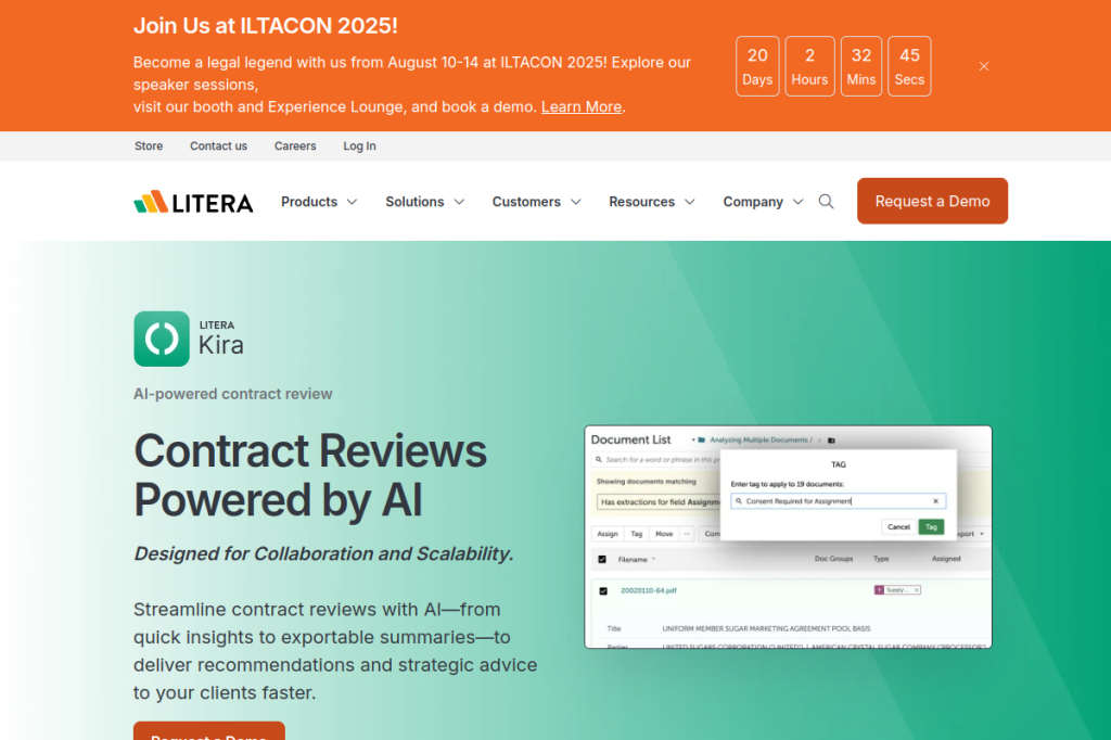 Screenshot of Kira Systems – AI Tool
