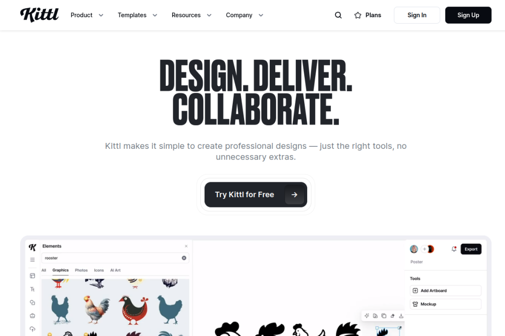 Screenshot of Kittl – AI Tool