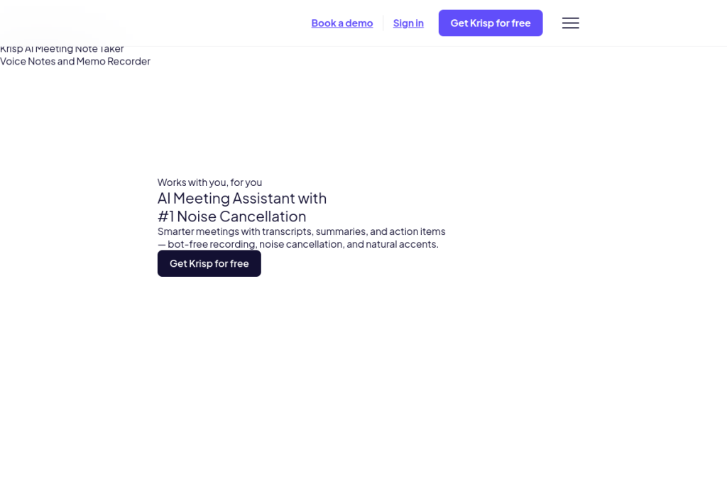 Screenshot of Krisp – AI Tool