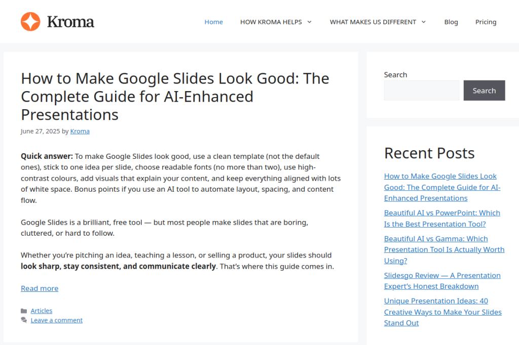 Screenshot of Kroma.ai – AI Tool
