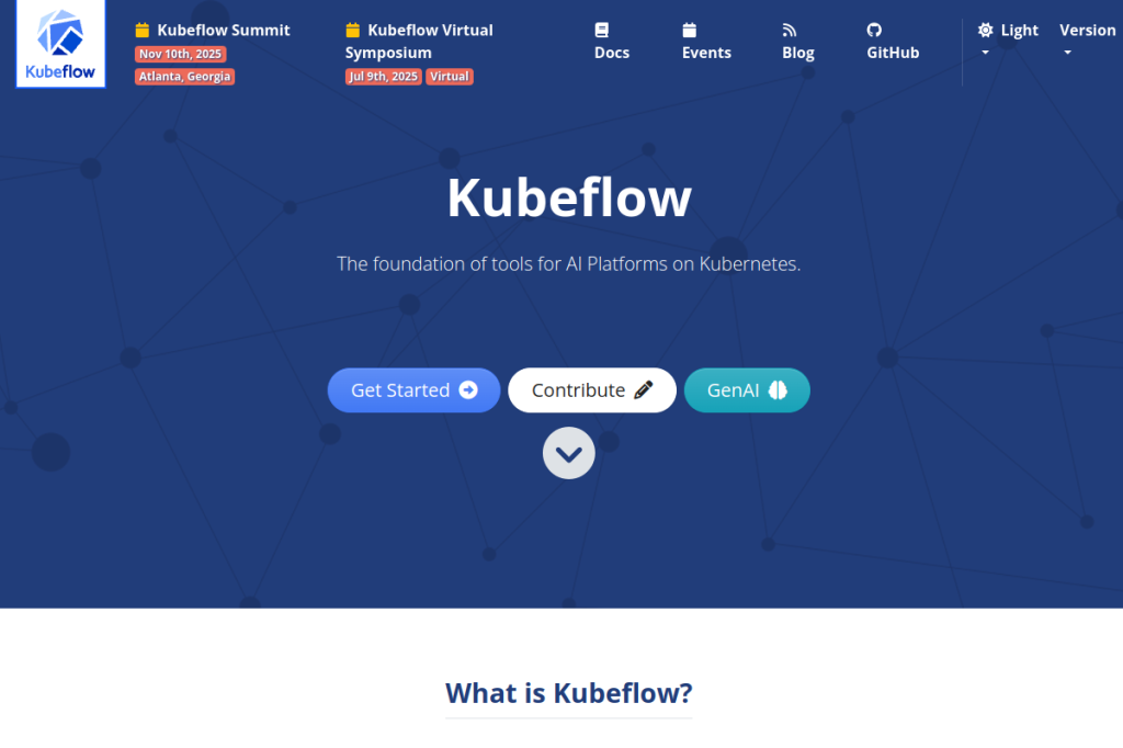 Screenshot of Kubeflow – AI Tool