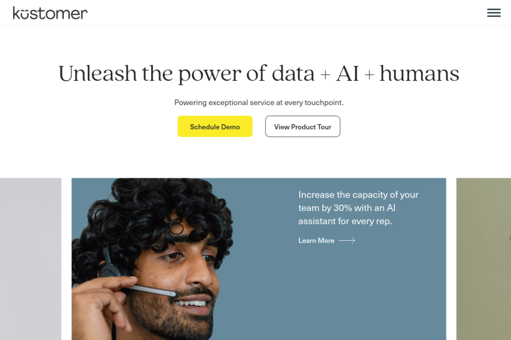 Screenshot of Kustomer – AI Tool