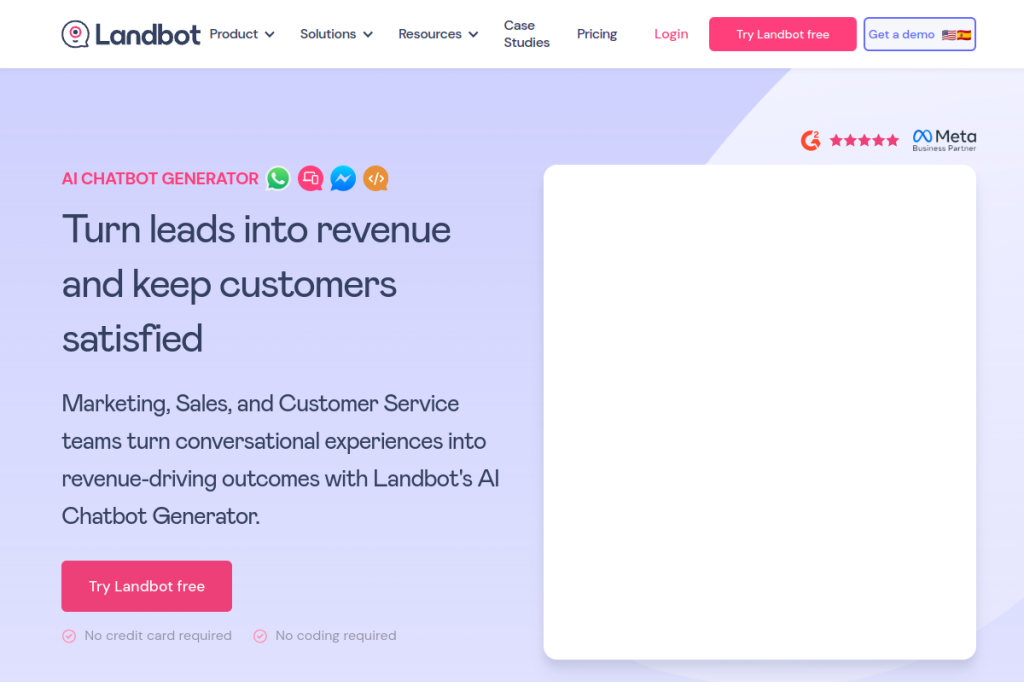 Screenshot of Landbot – AI Tool