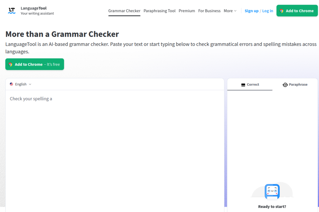 Screenshot of LanguageTool – AI Tool
