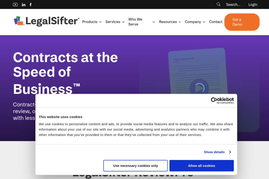 Screenshot of LegalSifter – AI Tool