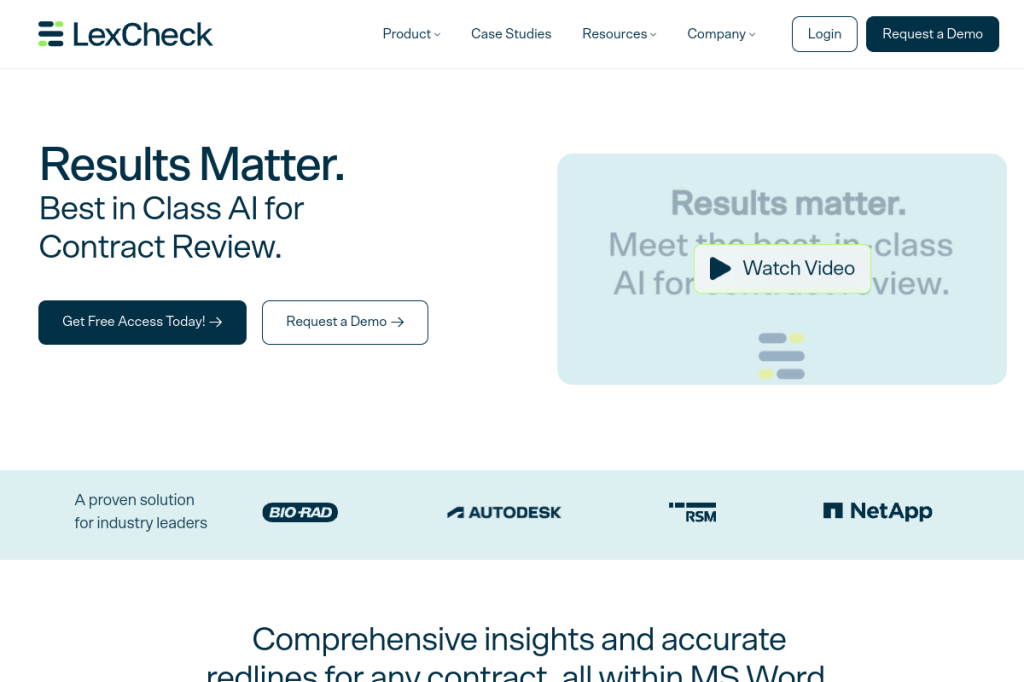 Screenshot of LexCheck – AI Tool