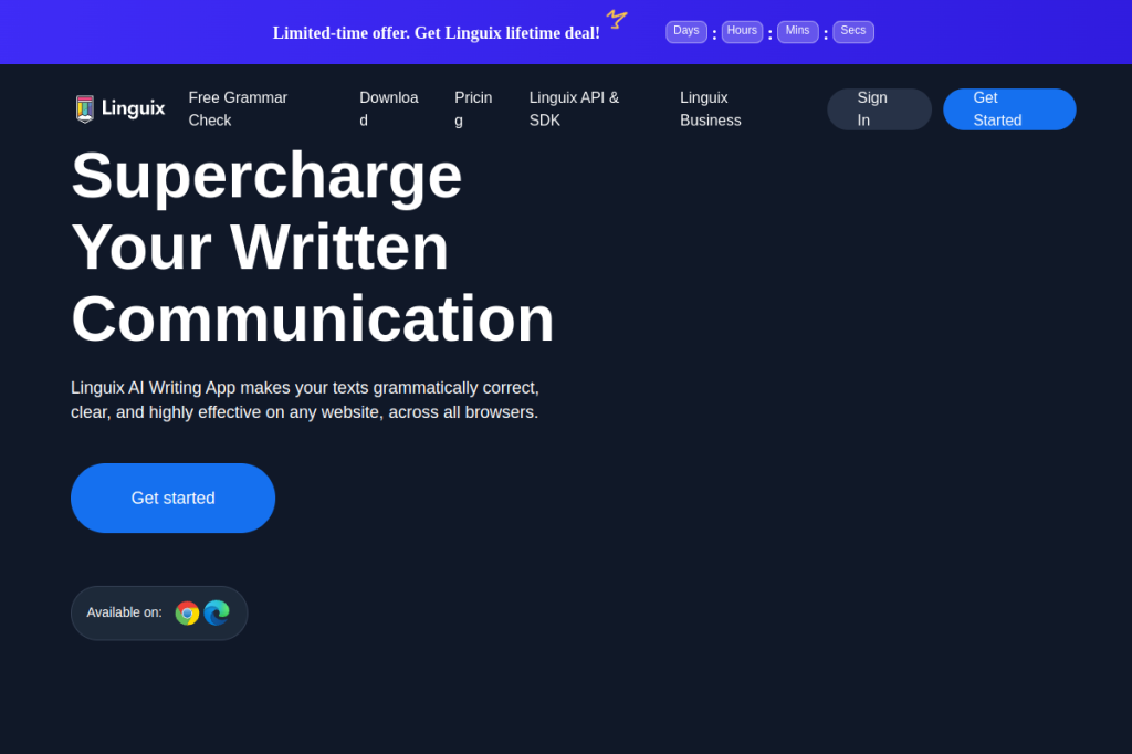 Screenshot of Linguix – AI Tool