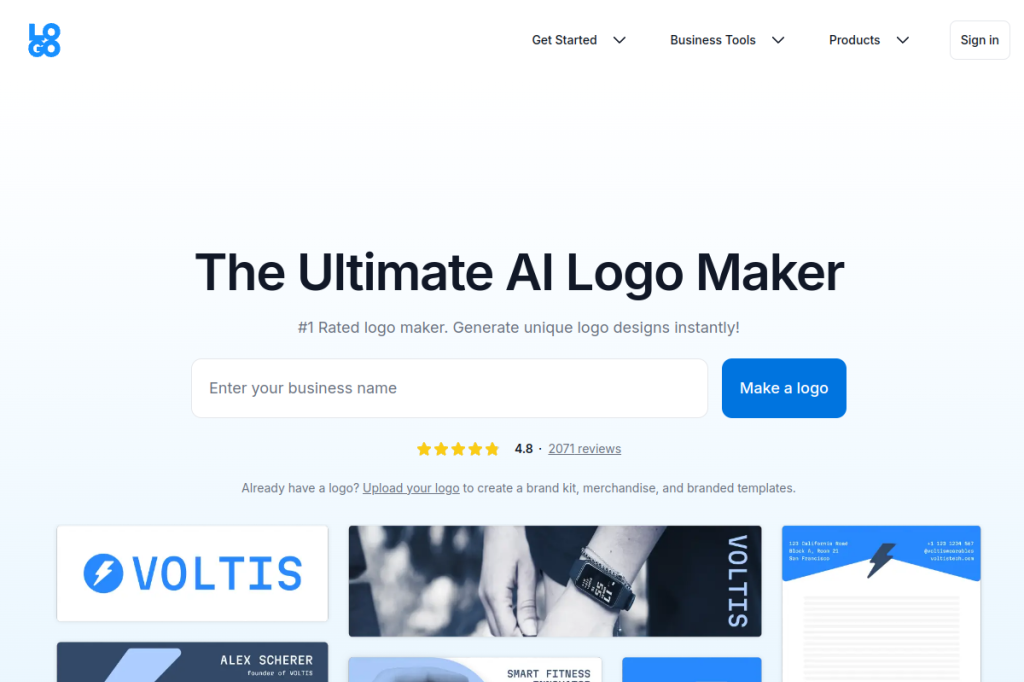 Screenshot of Logo.com – AI Tool