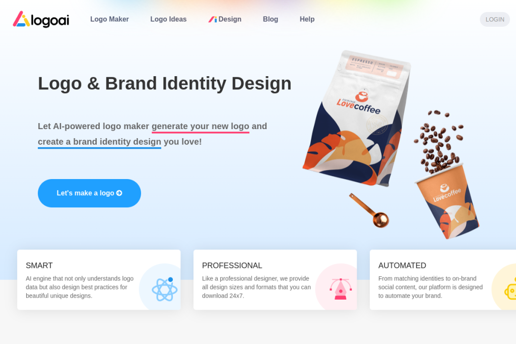 Screenshot of LogoAI – AI Tool