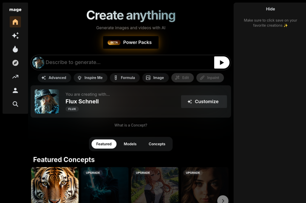 Screenshot of Mage.Space – AI Tool