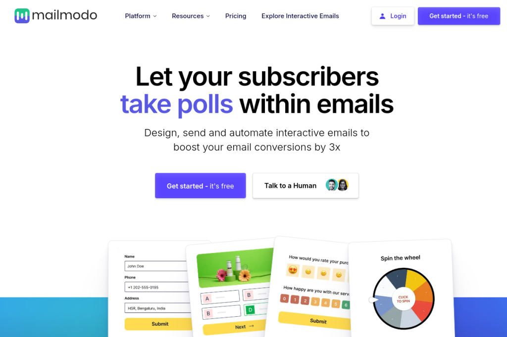 Screenshot of Mailmodo – AI Tool