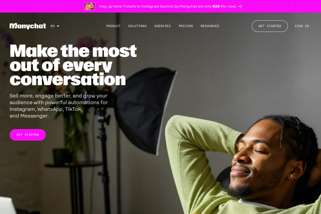 Screenshot of ManyChat – AI Tool