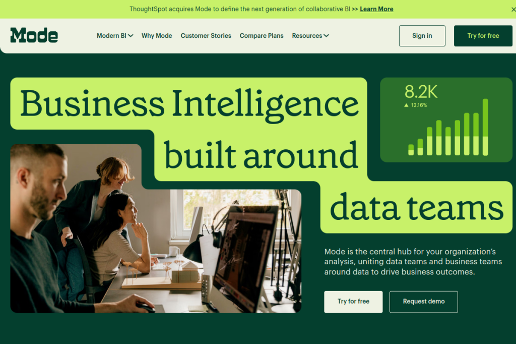 Screenshot of Mode Analytics – AI Tool