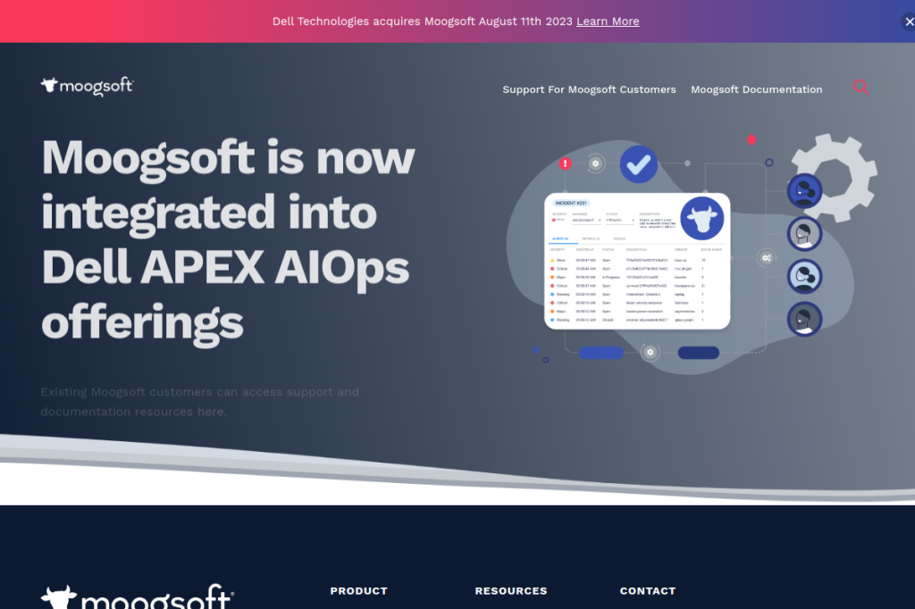 Screenshot of Moogsoft – AI Tool