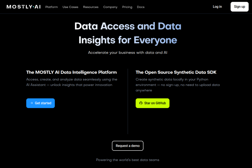 Screenshot of Mostly AI – AI Tool
