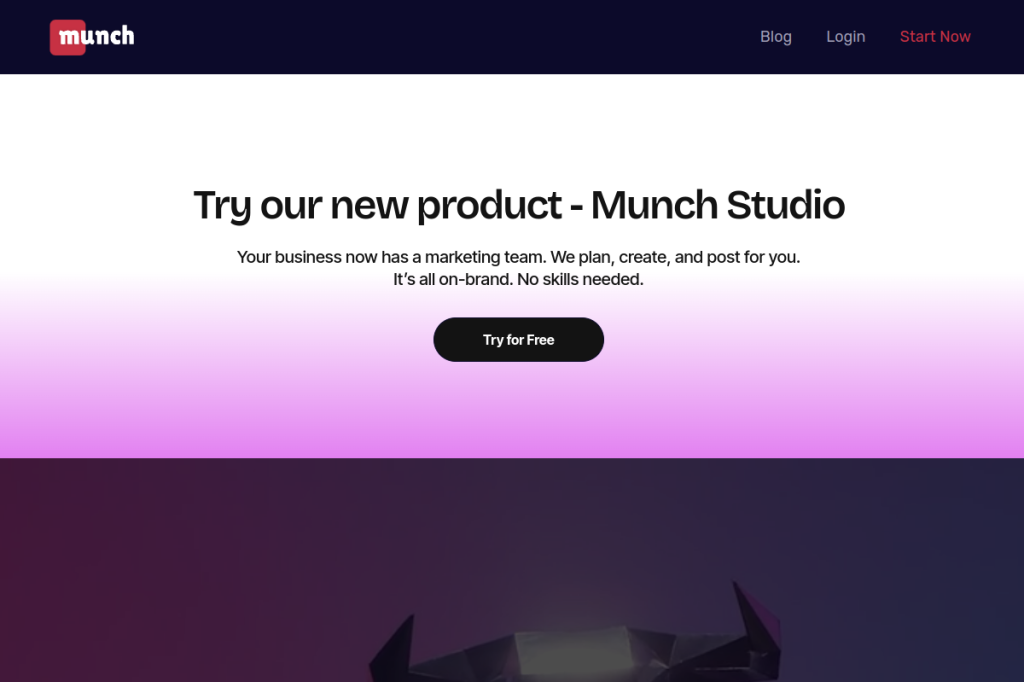Screenshot of the Munch interface. This tool is designed for Video Editing. Best for Agencies, marketers, creators repurposing webinars or intervie...