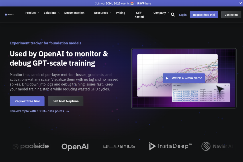 Screenshot of Neptune.ai – AI Tool