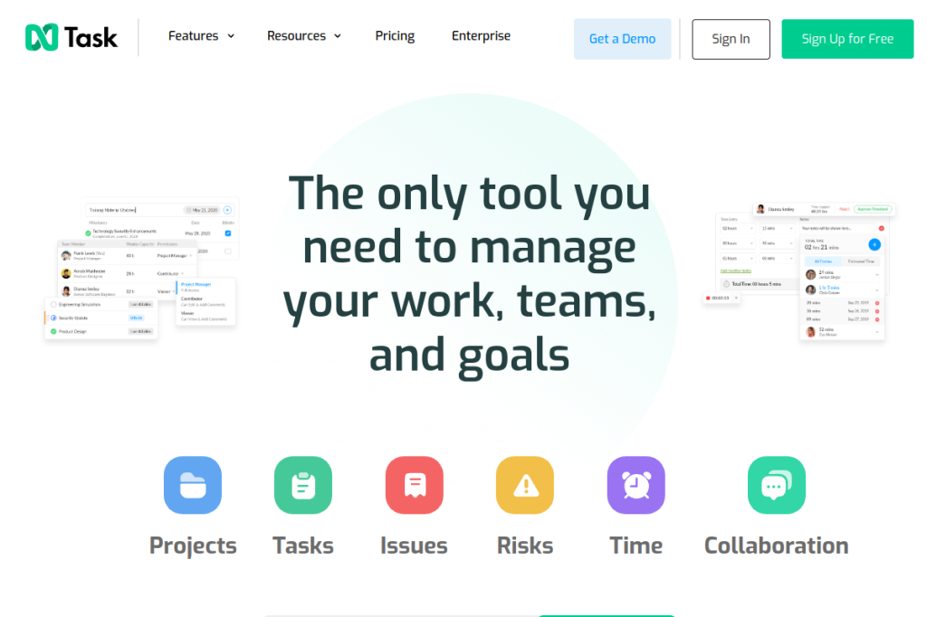Screenshot of nTask – AI Tool