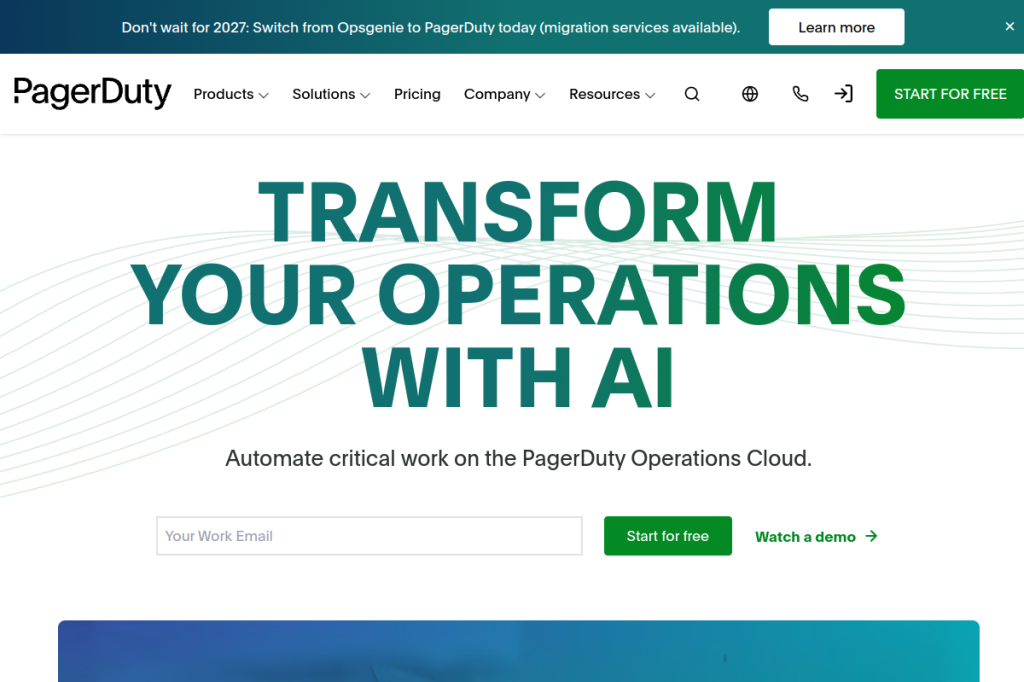 Screenshot of PagerDuty – AI Tool