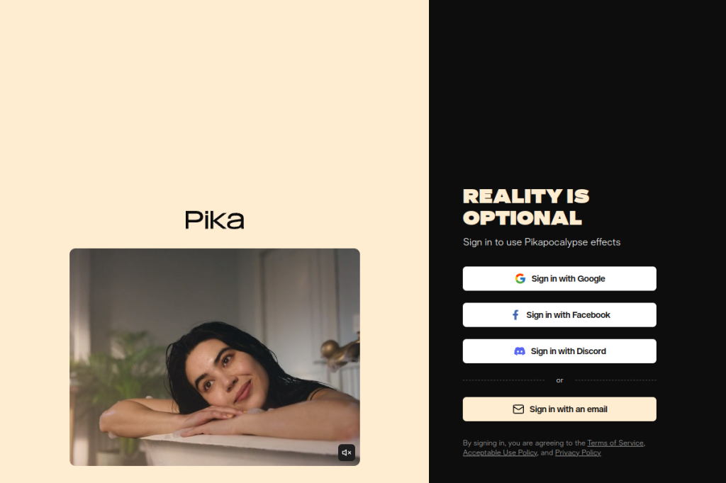 Screenshot of Pika Labs – AI Tool