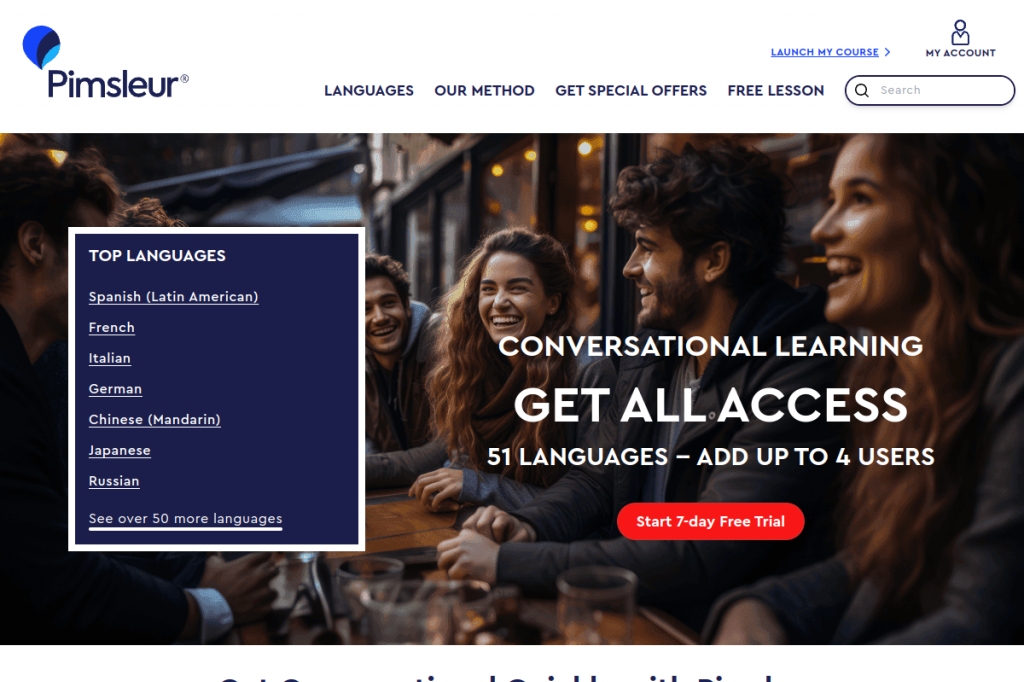 Screenshot of Pimsleur – AI Tool