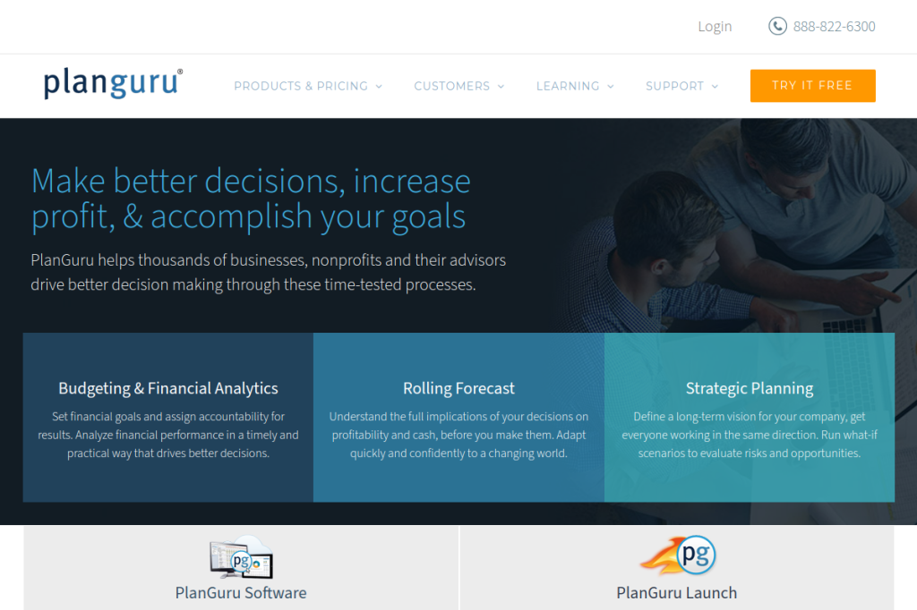Screenshot of PlanGuru – AI Tool