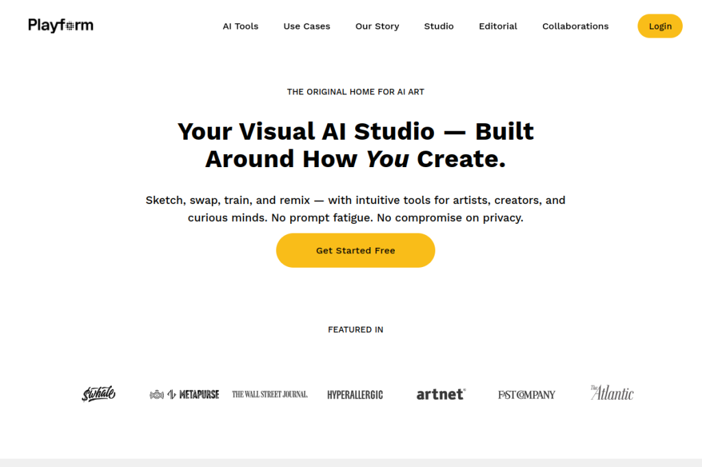 Screenshot of Playform – AI Tool