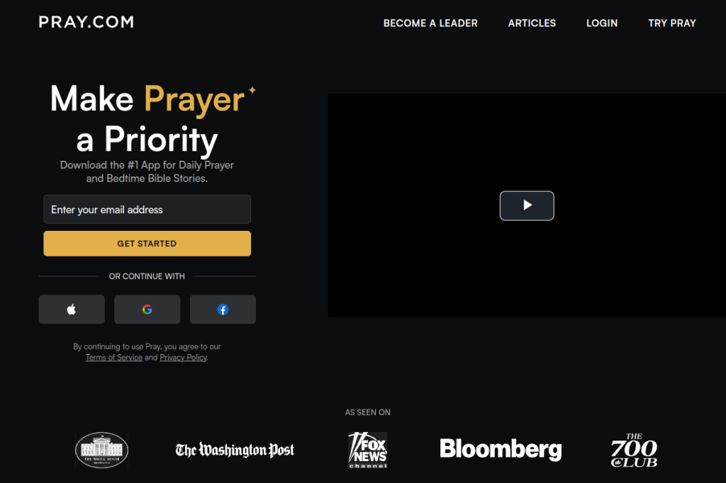 Screenshot of Pray.com – AI Tool