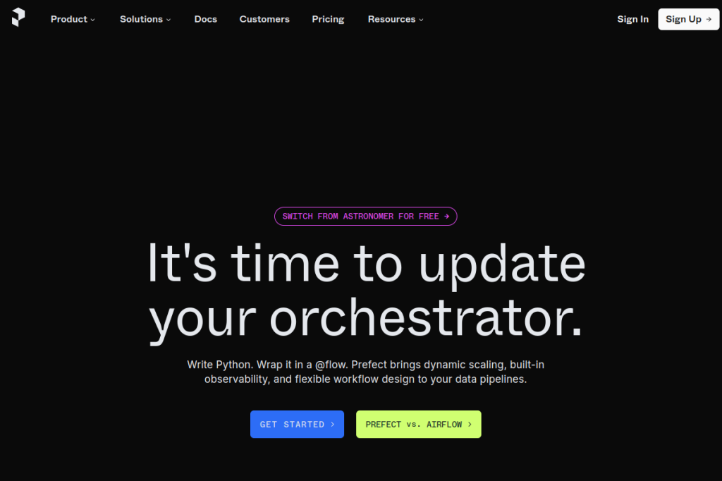 Screenshot of Prefect – AI Tool