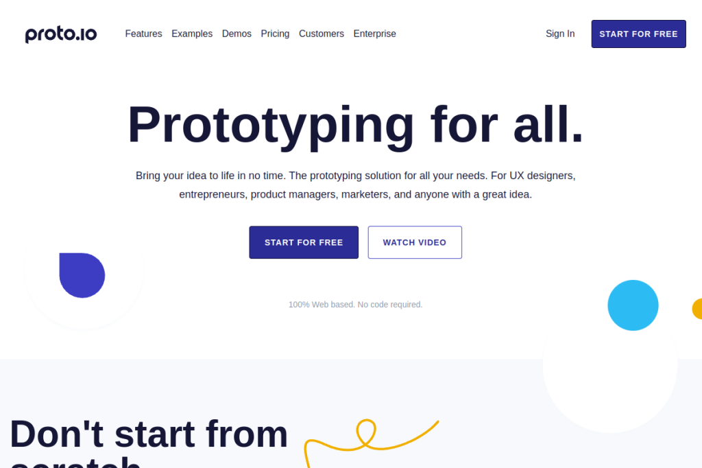 Screenshot of Proto.io – AI Tool