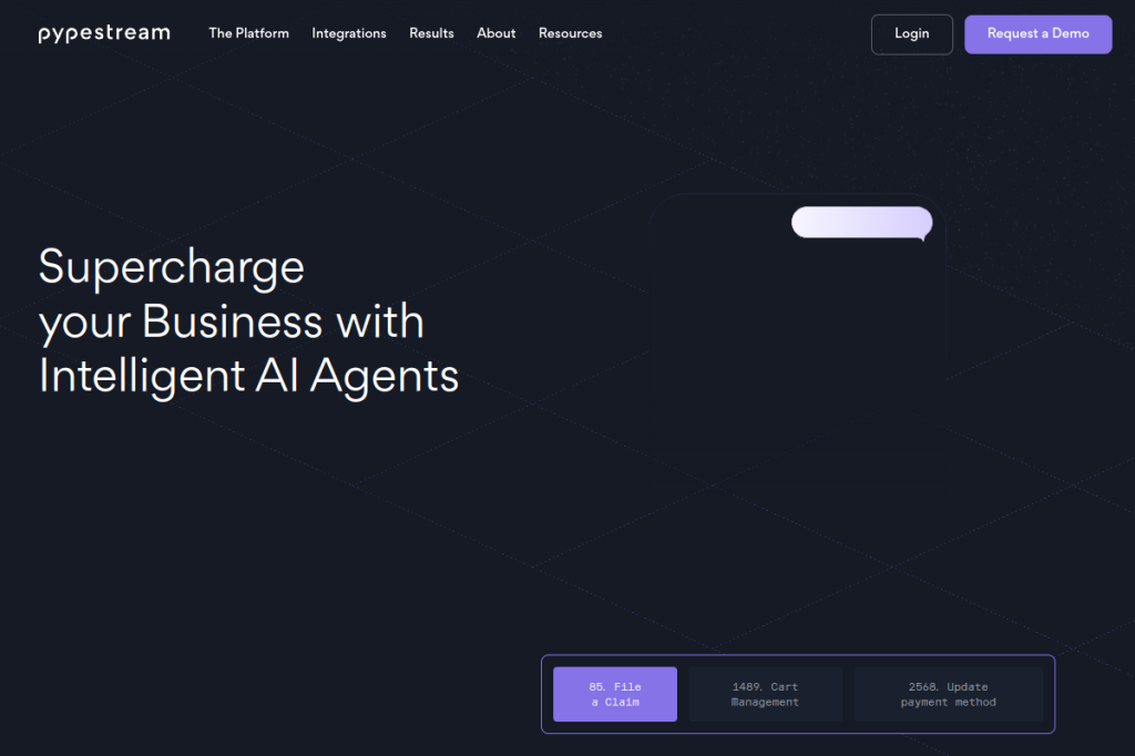 Screenshot of Pypestream – AI Tool