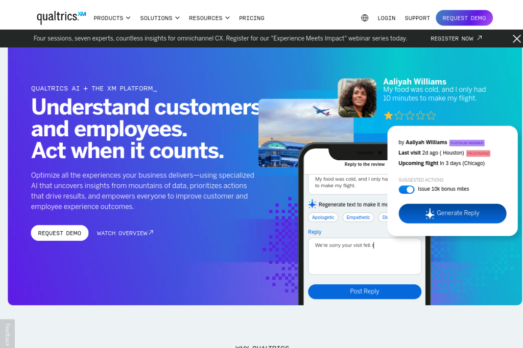 Screenshot of Qualtrics – AI Tool