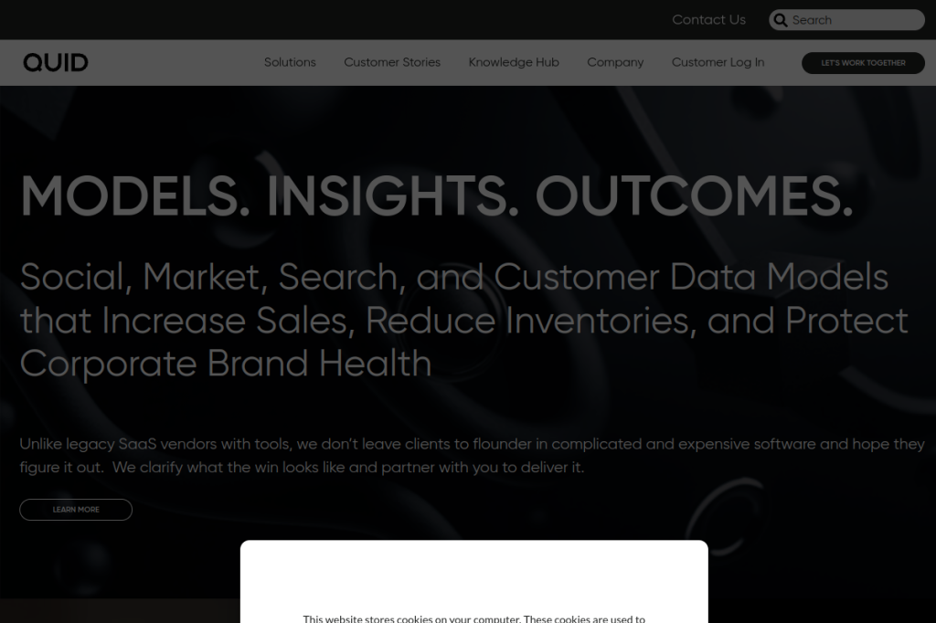 Screenshot of Quid – AI Tool