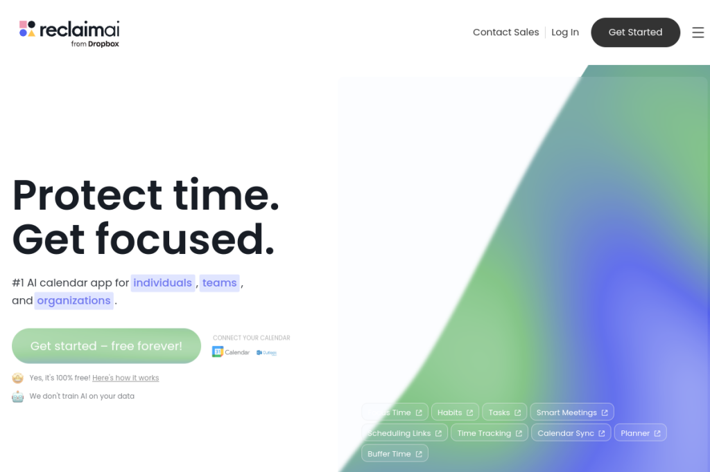 Screenshot of Reclaim.ai – AI Tool