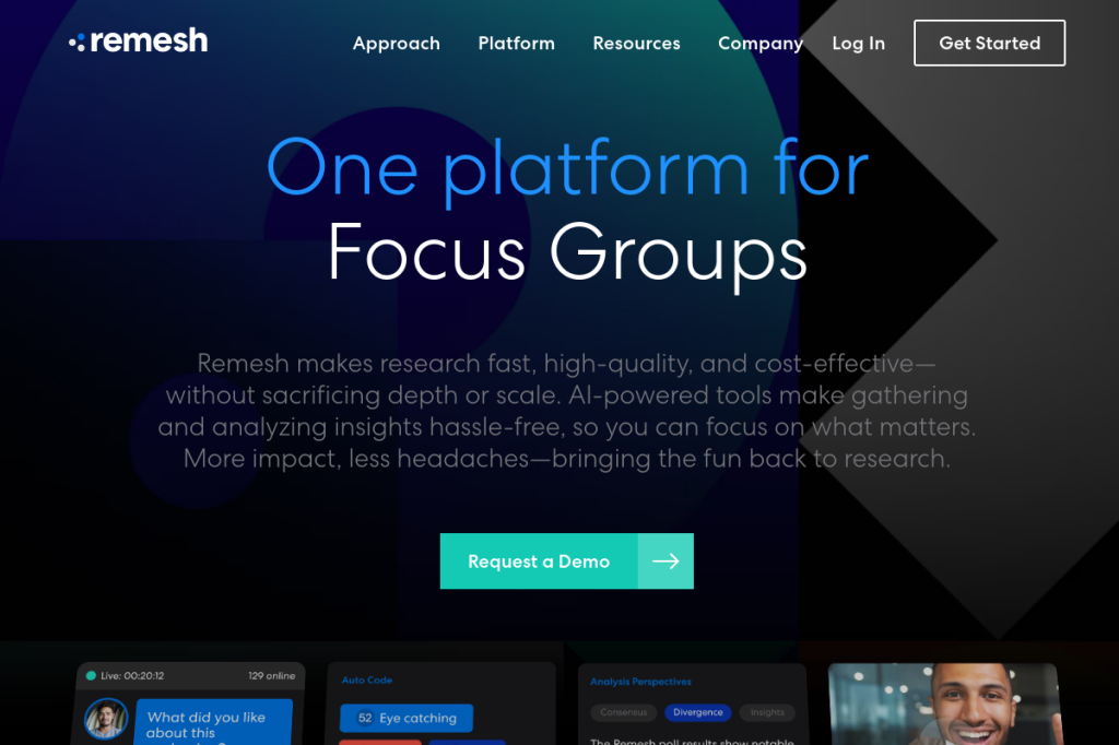 Screenshot of Remesh – AI Tool