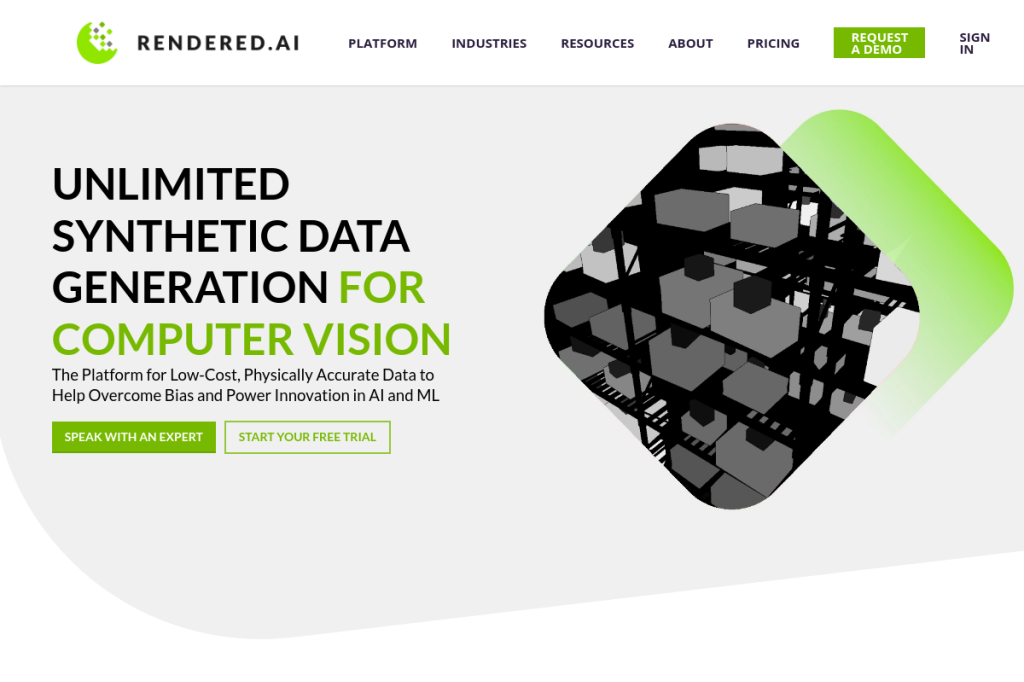 Screenshot of Rendered.ai – AI Tool