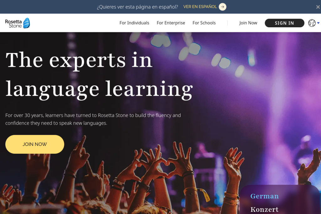 Screenshot of Rosetta Stone – AI Tool