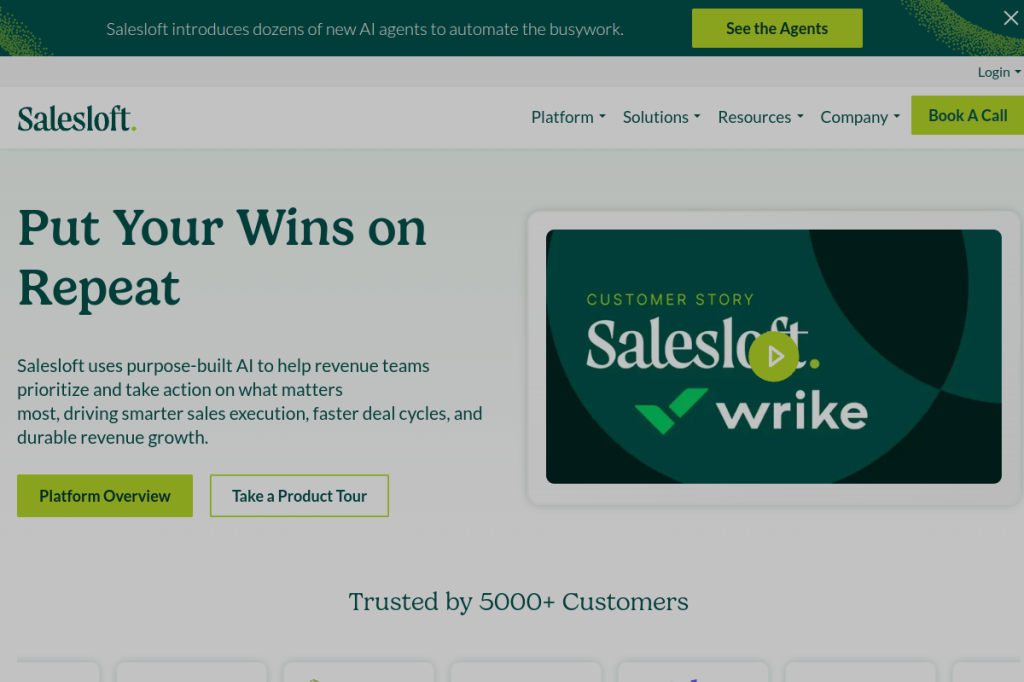 Screenshot of Salesloft – AI Tool