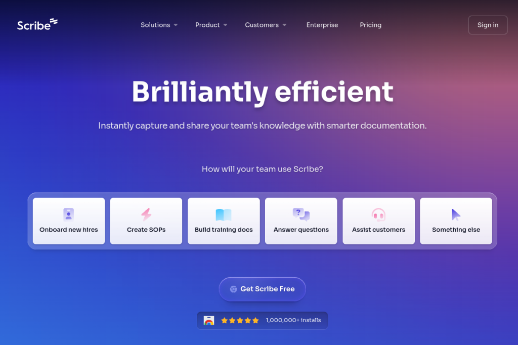 Screenshot of Scribe – AI Tool