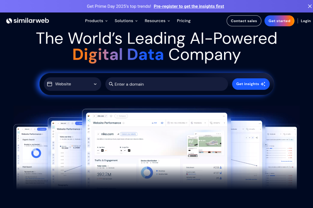 Screenshot of Similarweb – AI Tool