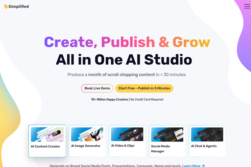 Screenshot of Simplified – AI Tool