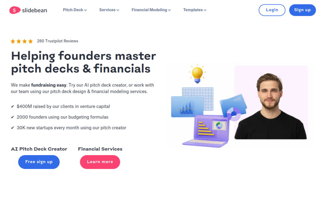Screenshot of Slidebean – AI Tool
