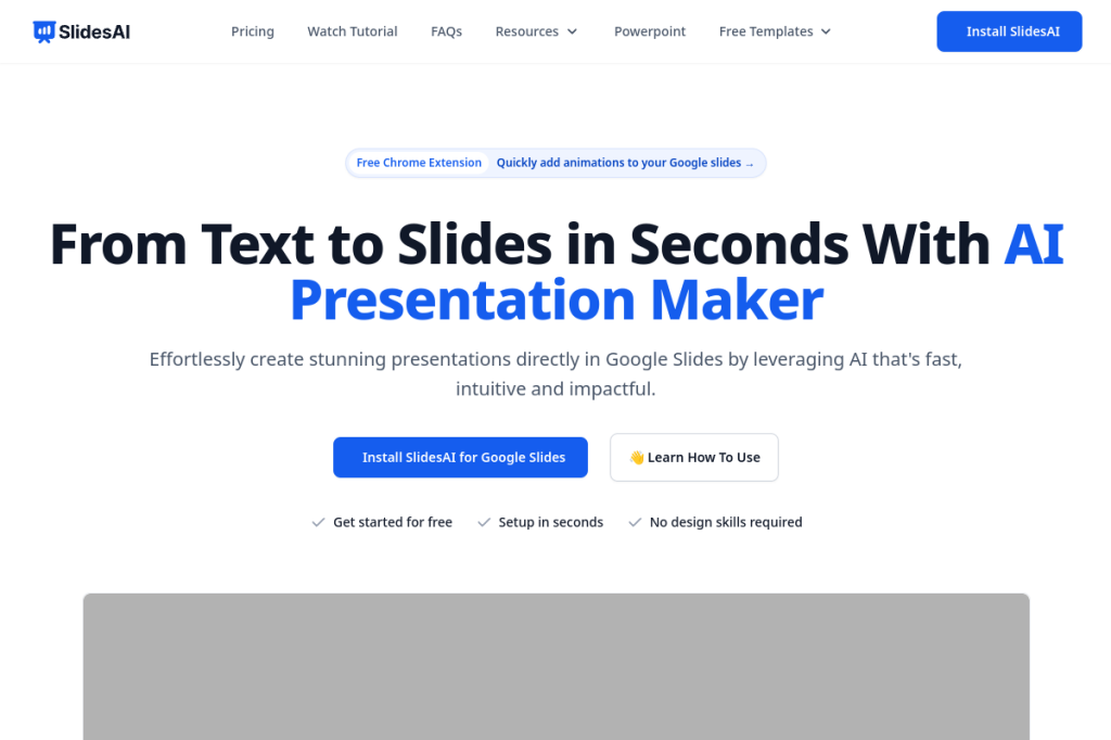 Screenshot of SlidesAI – AI Tool