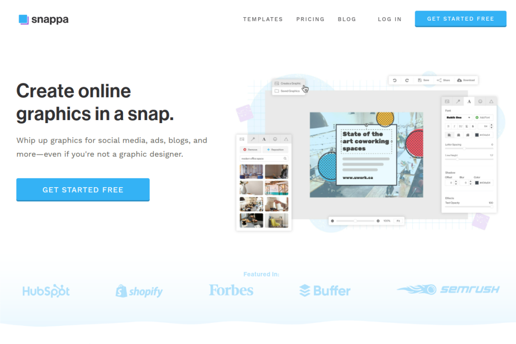 Screenshot of Snappa – AI Tool