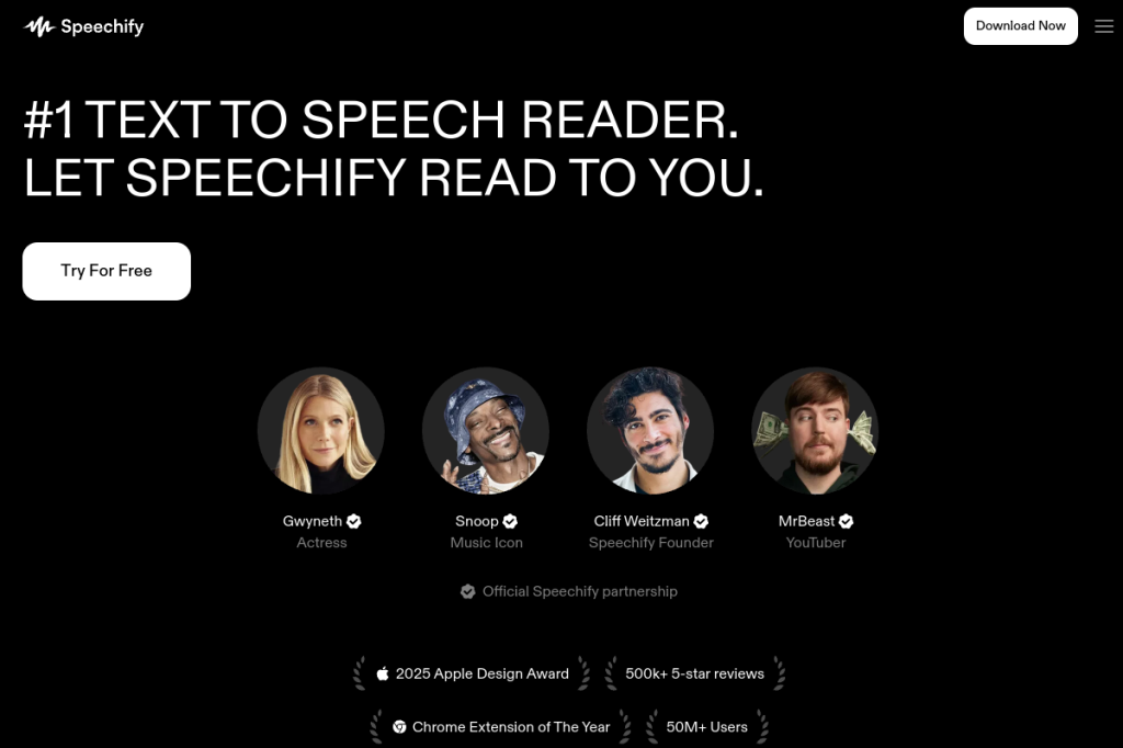 Screenshot of Speechify – AI Tool