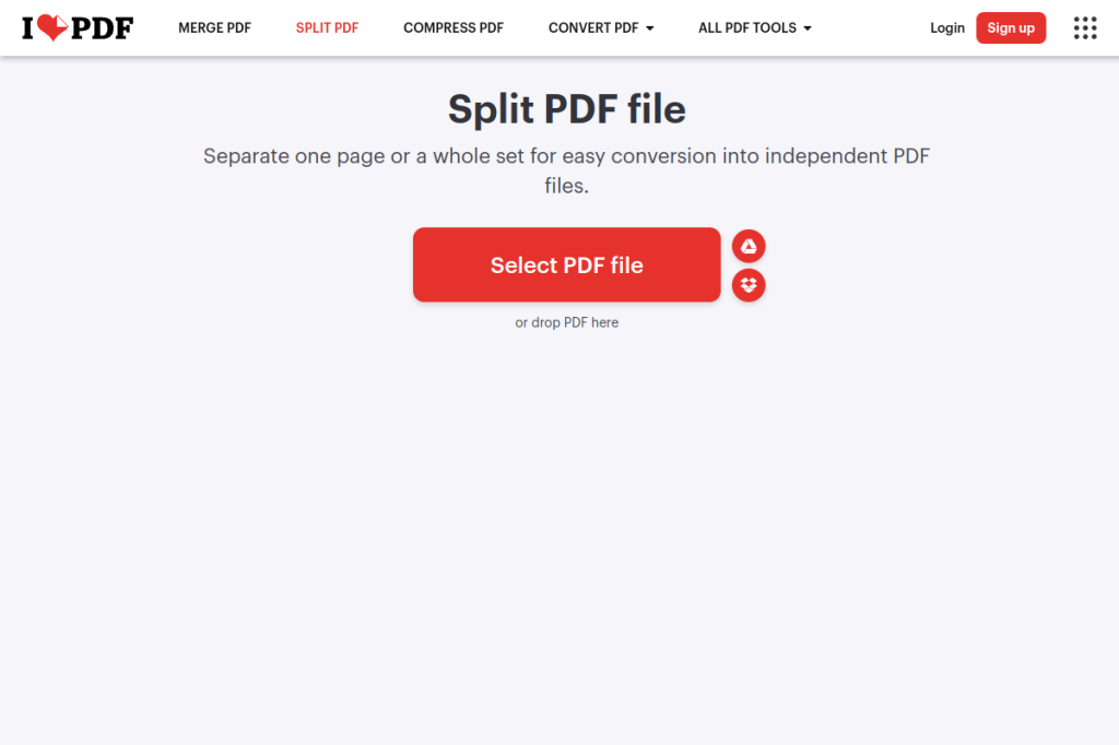 Screenshot of Split and Merge PDF – AI Tool