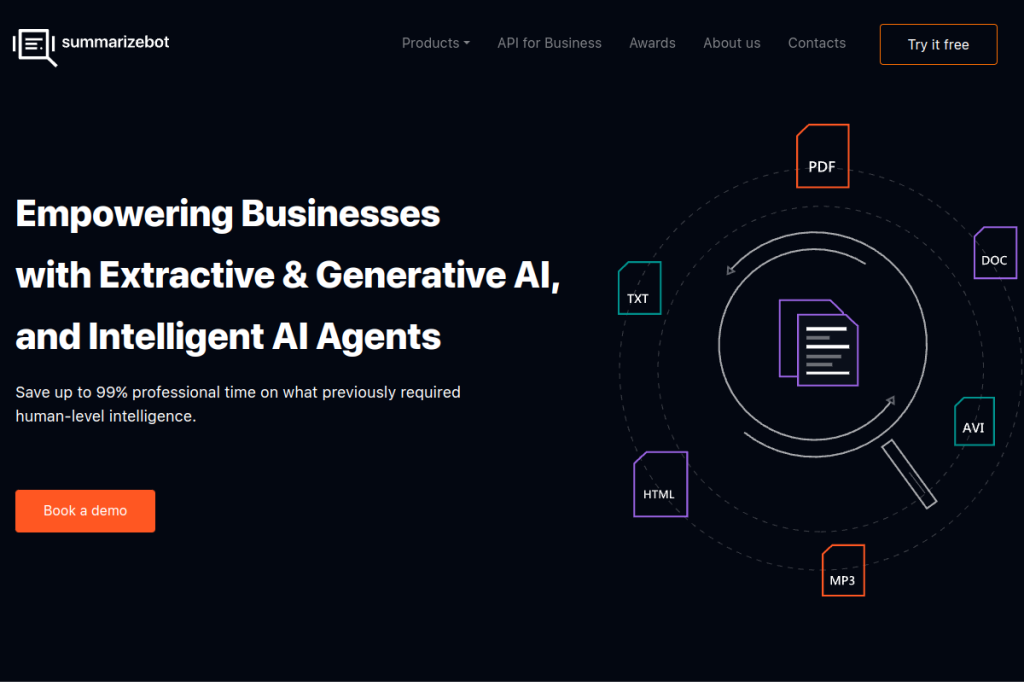 Screenshot of SummarizeBot – AI Tool