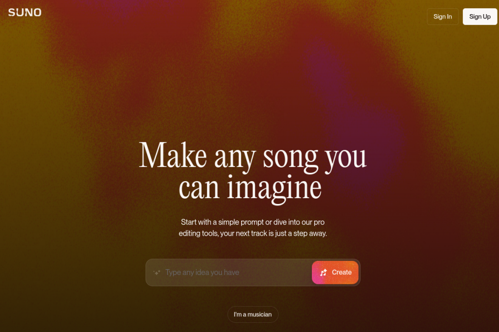 Screenshot of Suno AI – AI Tool